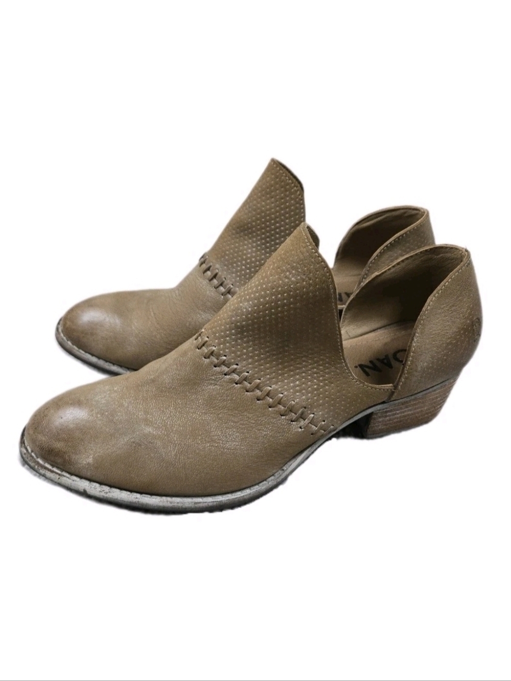 Roan Bed Stu Sage D'orsay Boots Tan Leather 9.5 Booties Festival Southwestern